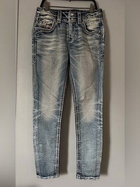 Rock Revival Light Blue Faded Skinny Jeans